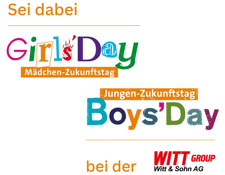 Ankündigungsgrafik: Girls'Day und Boys'Day bei der Witt Group